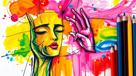 زبان بی کلام هنر با مداد رنگی